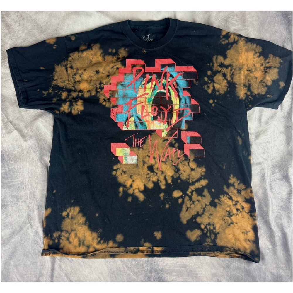 Pink Floyd The Wall Shirt Mens Medium Black Tie Dye Rock Band Tee 2017